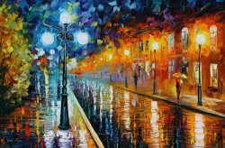 Leonid Afremov Blue Lights