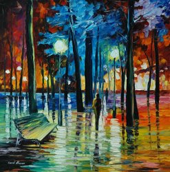 Leonid Afremov Blue Reflections painting