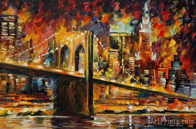 Brooklyn Bridge painting - Leonid Afremov Brooklyn Bridge Art Print
