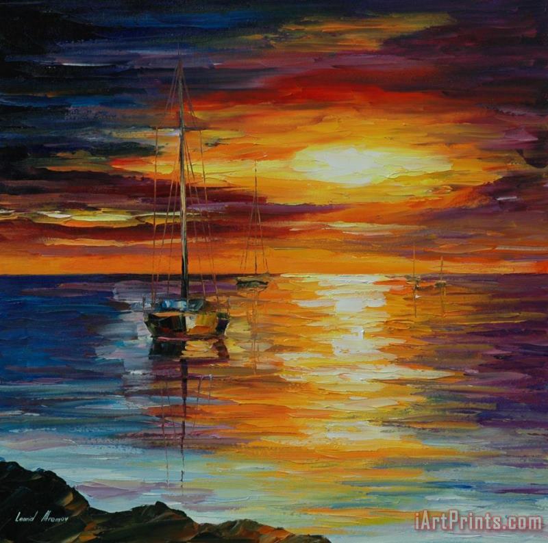 Leonid Afremov Calm Sea Art Print