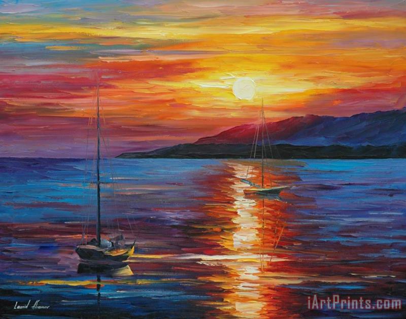 Leonid Afremov Calm Sunset Art Painting