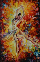 Leonid Afremov Candle Fire painting