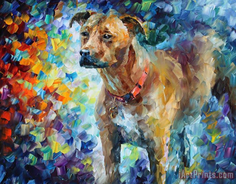 Leonid Afremov Dog  - Commissioned Painting Art Painting
