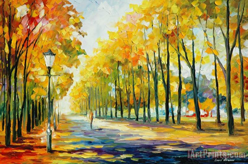 Fall's Path painting - Leonid Afremov Fall's Path Art Print