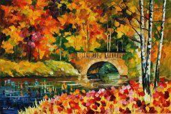 Leonid Afremov Fall Bridge
