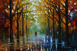 Leonid Afremov Fall Date painting