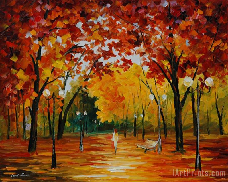 Flame Of Fall painting - Leonid Afremov Flame Of Fall Art Print