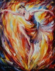 Leonid Afremov Flaming Dance painting