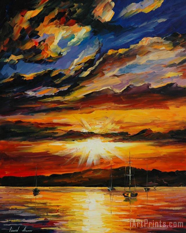 Leonid Afremov Flash Of The Sunset Art Painting