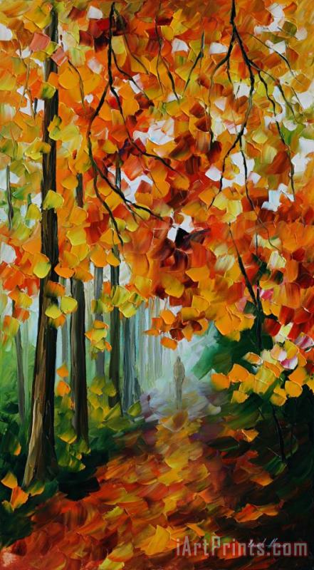 Leonid Afremov Foggy Forest Art Print