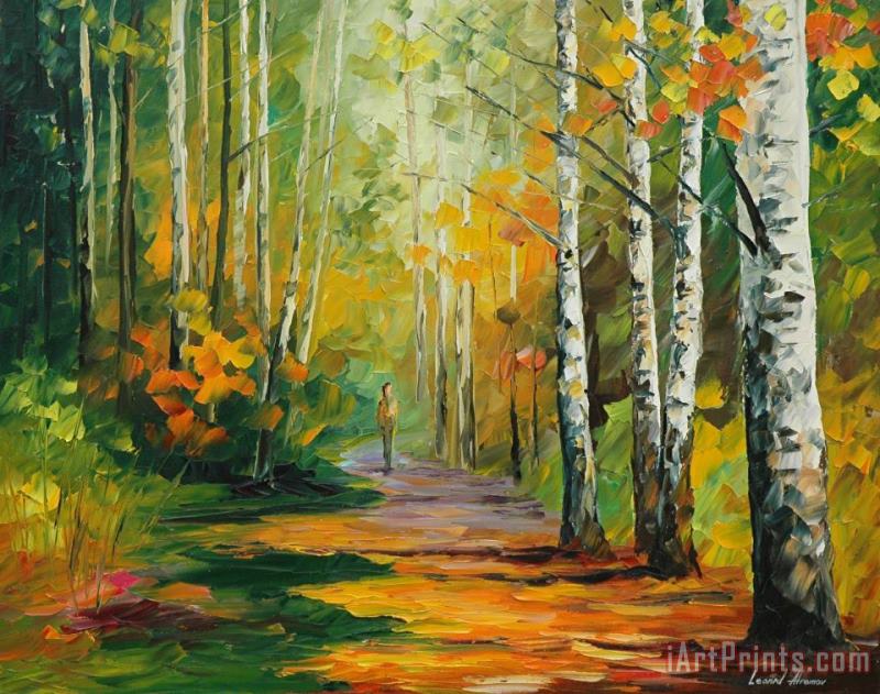 Leonid Afremov Forest Road Art Print