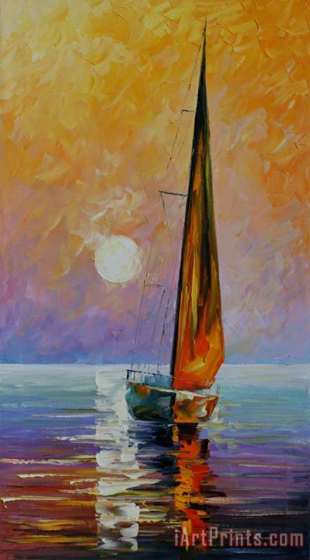 Leonid Afremov Gold Sail Art Painting