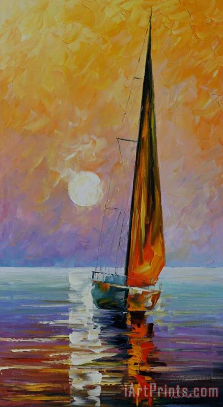 Leonid Afremov Gold Sail Art Print
