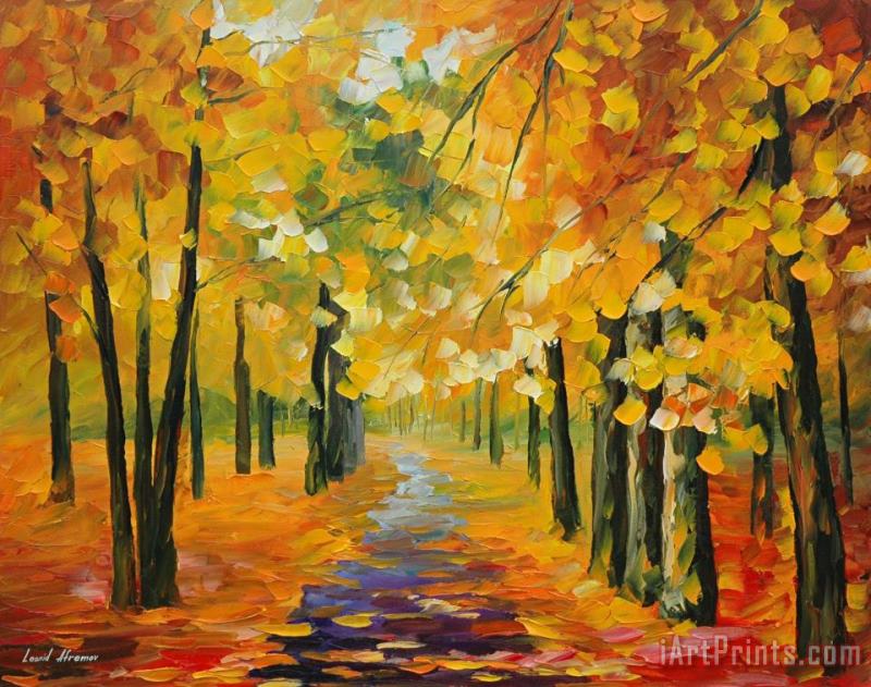 Golden Autumn painting - Leonid Afremov Golden Autumn Art Print