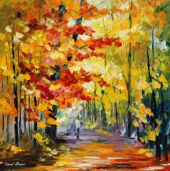 Leonid Afremov Golden Fall painting