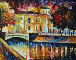 Leonid Afremov Golden Night painting