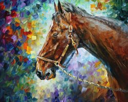 Leonid Afremov Horse - Commissioned Painting painting