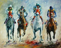 Leonid Afremov Horse Racing painting