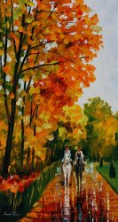 Leonid Afremov Horseback Stroll