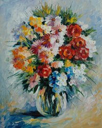 Leonid Afremov In A Blue Sunrise painting