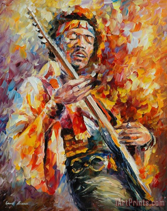 Jimy Hendrix painting - Leonid Afremov Jimy Hendrix Art Print