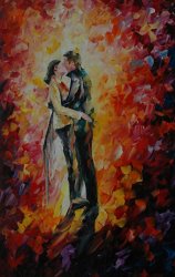 Leonid Afremov Kiss painting