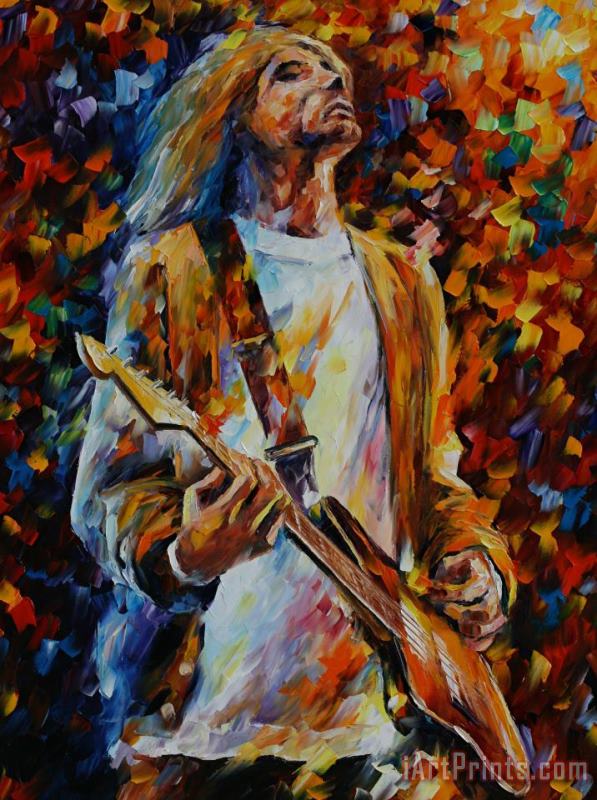Kurt Cobain painting - Leonid Afremov Kurt Cobain Art Print