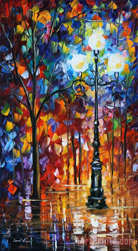 Light In The Alley painting - Leonid Afremov Light In The Alley Art Print