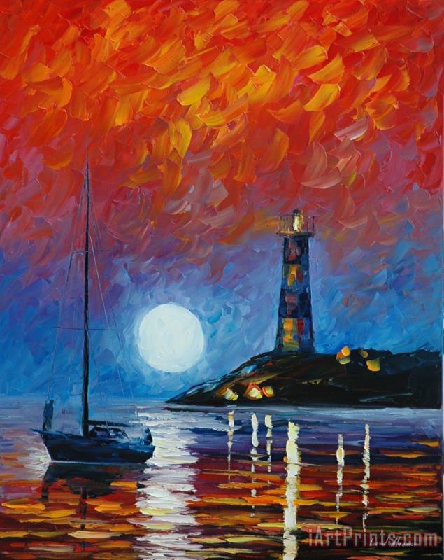 Leonid Afremov Lighthouse Art Painting