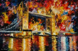 Leonid Afremov London Bridge painting