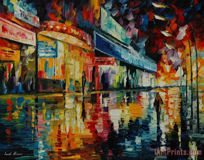 Loneliness In The City painting - Leonid Afremov Loneliness In The City Art Print