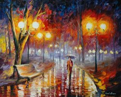Leonid Afremov Loneliness In The Fog