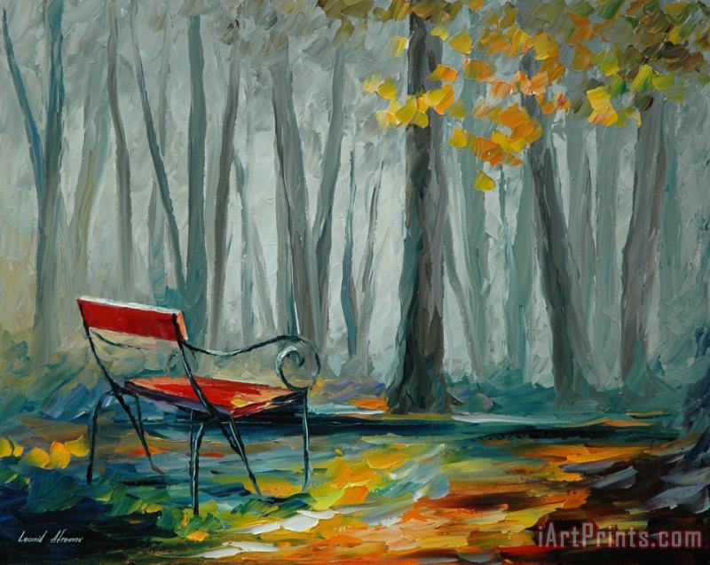 Leonid Afremov Lonely Bench Art Painting
