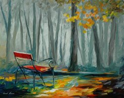 Leonid Afremov Lonely Bench