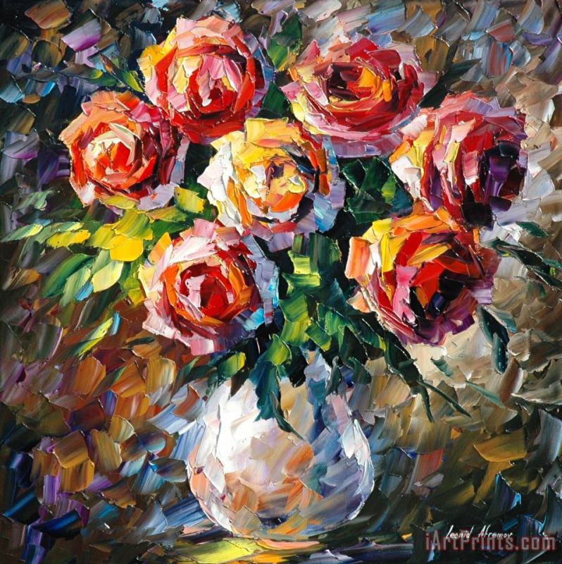 Leonid Afremov Lovely Flowers Art Painting