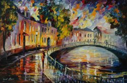 Leonid Afremov Magic Bridge painting