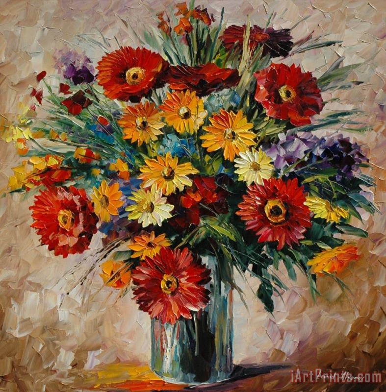Magic Flowers painting - Leonid Afremov Magic Flowers Art Print
