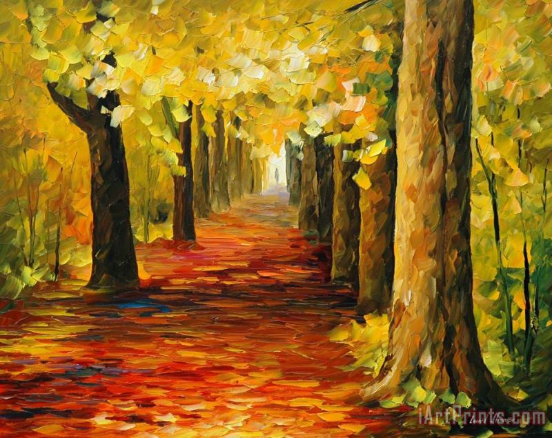 Mistery Alley painting - Leonid Afremov Mistery Alley Art Print