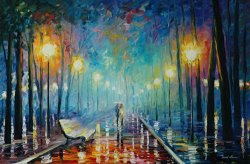 Leonid Afremov Misty Park painting