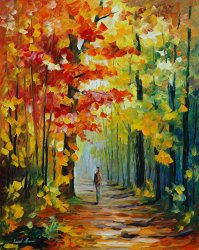 Leonid Afremov Morning In The Woods painting
