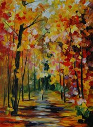 Leonid Afremov Morning In The Woods painting