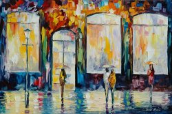 Leonid Afremov Night Cafe painting