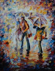 Leonid Afremov Night Rain painting