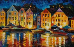 Leonid Afremov Night Resting painting