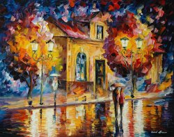 Leonid Afremov Night Silence painting