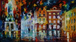 Leonid Afremov Night Windows painting