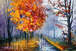 Leonid Afremov October Fog painting