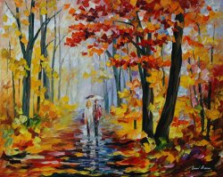 Leonid Afremov Rain In The Woods