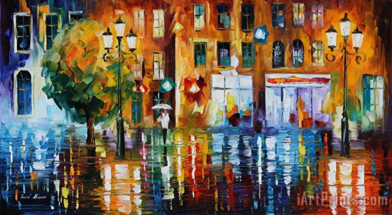 Leonid Afremov Rainy City Art Painting