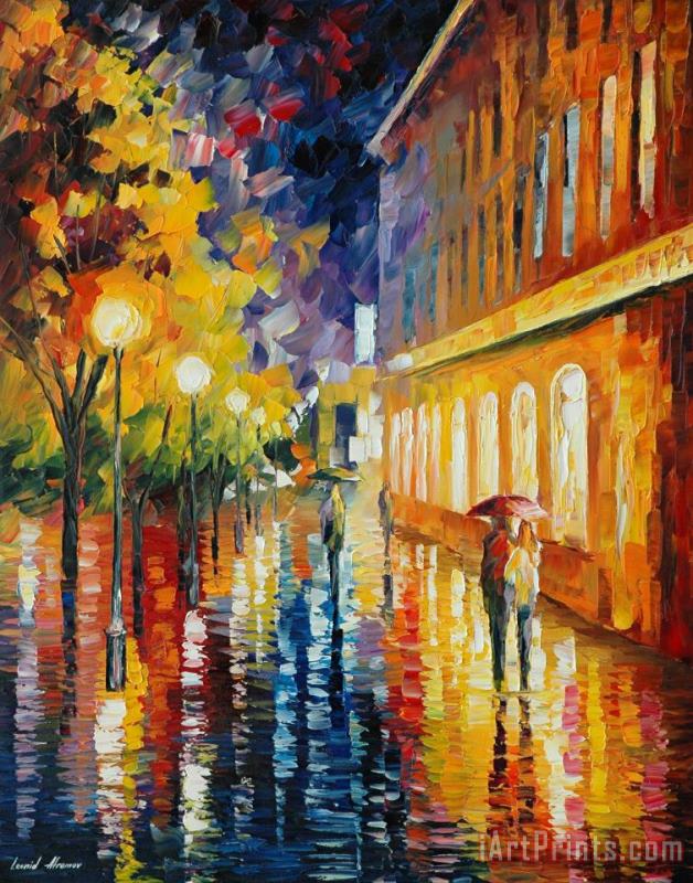Leonid Afremov Rainy Path Art Painting
